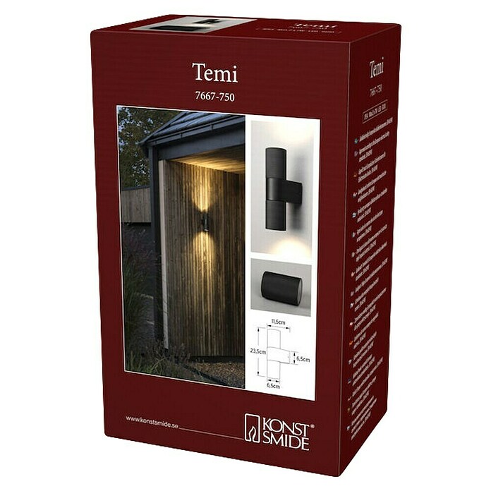 Konstsmide Wandlamp voor buiten Temi (14 W, IP54) | BAUHAUS