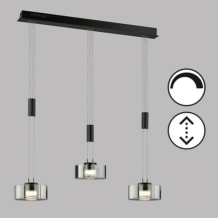 Fischer & Honsel LED-Pendelleuchte Lavin (27 W, Schwarz, Warmweiß, 3 Stk.) | BAUHAUS