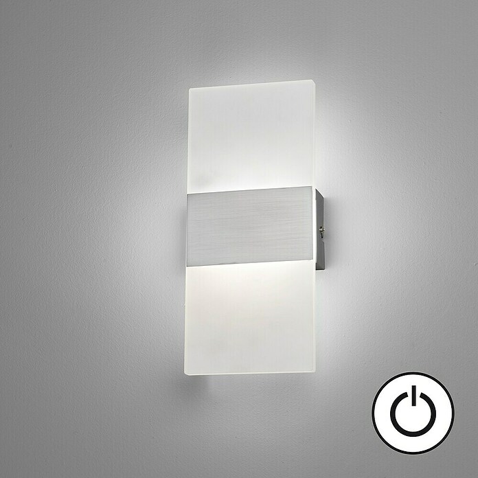 Fischer & Honsel LED-Wandleuchte Foder (7 W, L x B x H: 5 x 12 x 27 cm, Nickel, Warmweiß) | BAUHAUS