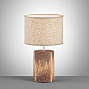 Fischer & Honsel Tischleuchte Malik (40 W, L x B x H: 24 x 24 x 43 cm, Holzfarben mit Struktur, Beige, E27) | BAUHAUS