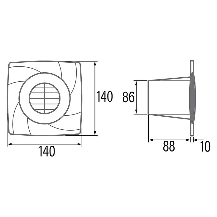 Cata Ventilador de pared de baño Axial B-8 PLUS (Blanco) | BAUHAUS