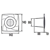 Cata Ventilador de pared de baño Axial B-8 PLUS (Blanco) | BAUHAUS