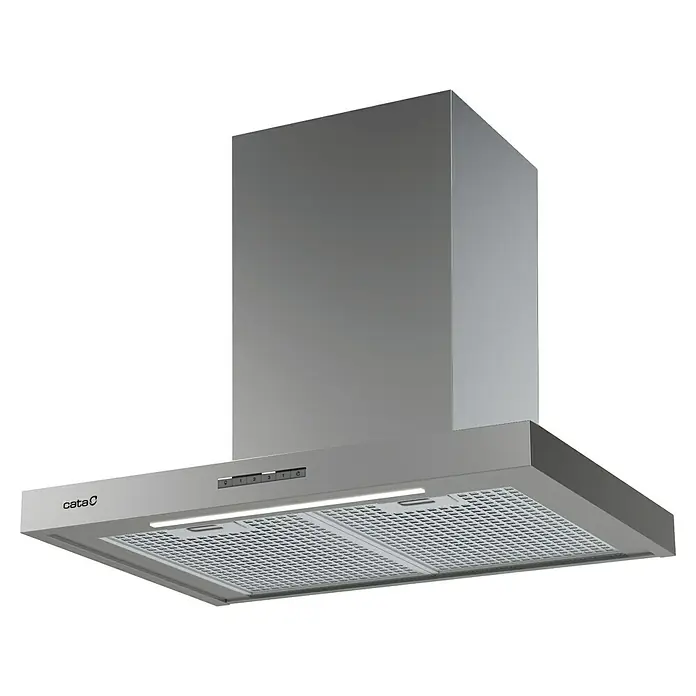 Cata Campana de pared Sygma 7010 X - Ancho: 70 cm, Máx. Potencia del ventilador en modo extracción: 800 m³/h, Inox - Elegante campana extractora Cata plateada, una solución moderna y eficiente para un aire limpio en la cocina. Diseño premium con mandos prácticos.