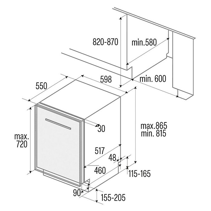 Cata Lavavajillas integrable LVI (Ancho: 59,8 cm, Número de cubiertos: 14 ud., Consumo de agua por uso: 11 l) | BAUHAUS
