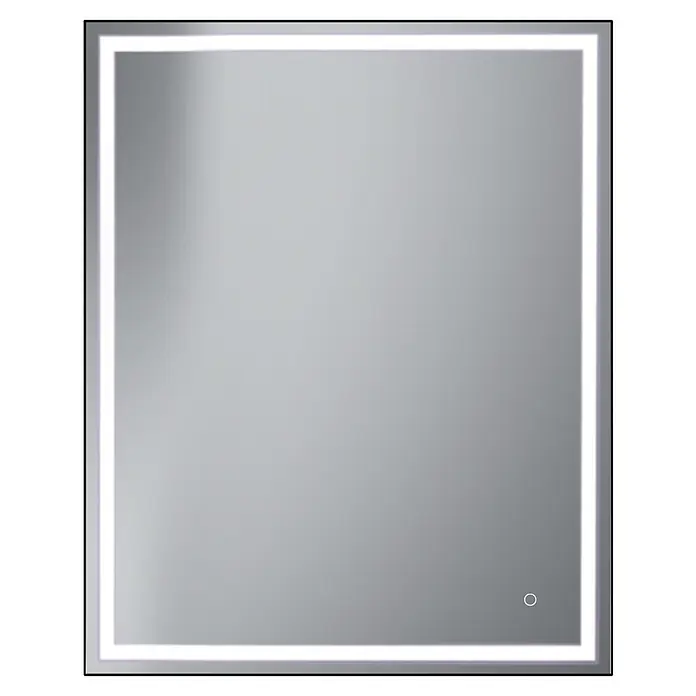 Camargue Espejo con luz Lisbeth - 60 x 80 cm, Sensor, Negro - Espejo iluminado con marco rectangular y un discreto sensor táctil, perfecto para baños o vestidores.