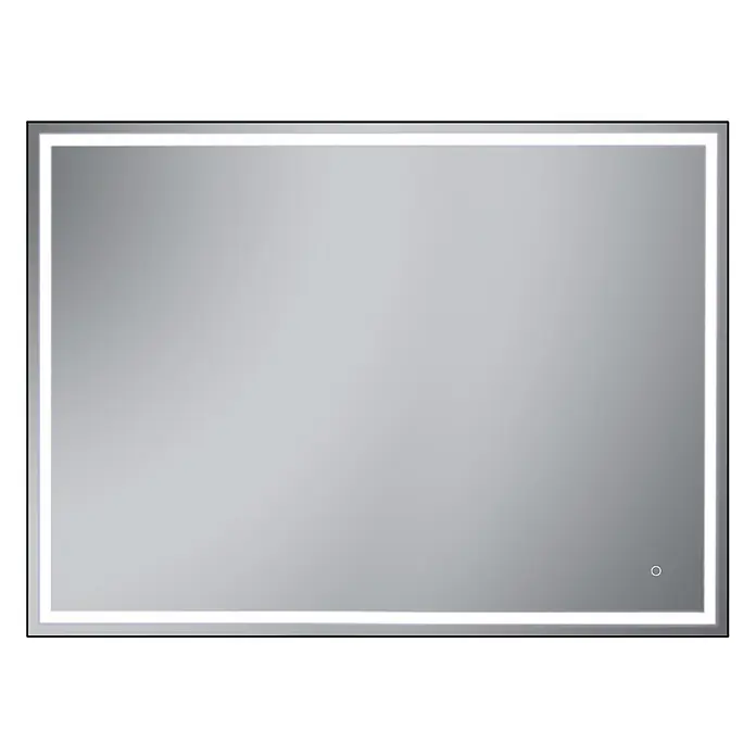 Camargue Espejo con luz Lisbeth - 120 x 80 cm, Sensor, Negro - Elegante espejo de baño rectangular iluminado con LED para un diseño moderno con iluminación óptima.