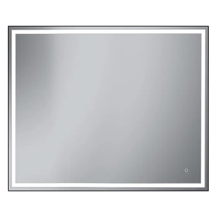 Camargue Espejo con luz Lisbeth - 100 x 80 cm, Sensor, Negro - Un espejo cuadrado con marco LED proporciona una iluminación óptima en el baño. Diseño moderno para toques elegantes.