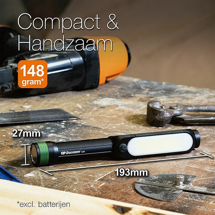 GP Led-zaklamp DISCOVERY C34 (Werkt op batterijen, 85 lm - 550 lm) | BAUHAUS