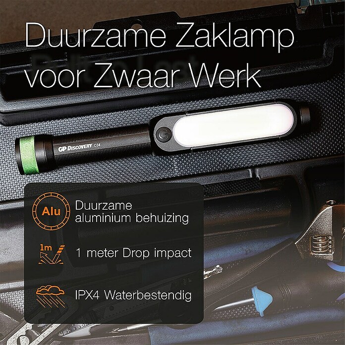 GP Led-zaklamp DISCOVERY C34 (Werkt op batterijen, 85 lm - 550 lm) | BAUHAUS