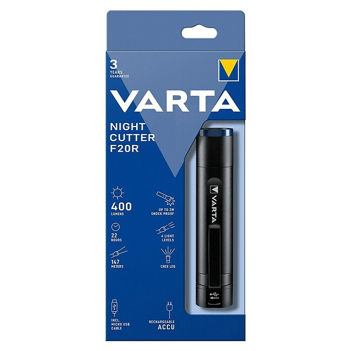 Varta Zaklamp F20R (400 lm, IPX4) | BAUHAUS