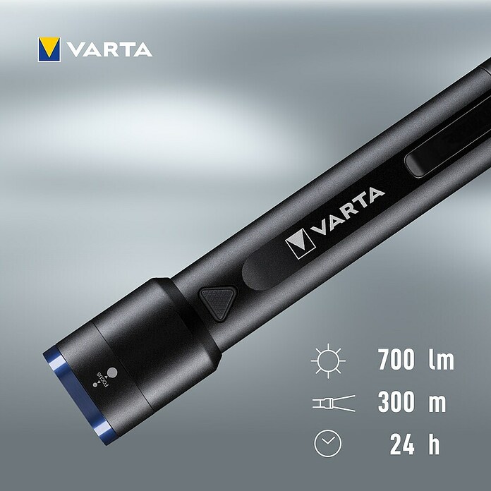 Varta Zaklamp F30R (225 x 40 x 40 mm, 500 lm) | BAUHAUS