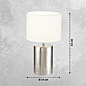 Fischer & Honsel Tischleuchte rund Prata (40 W, Ø x H: 24 x 43 cm, Silber antik, Weiß, E27) | BAUHAUS