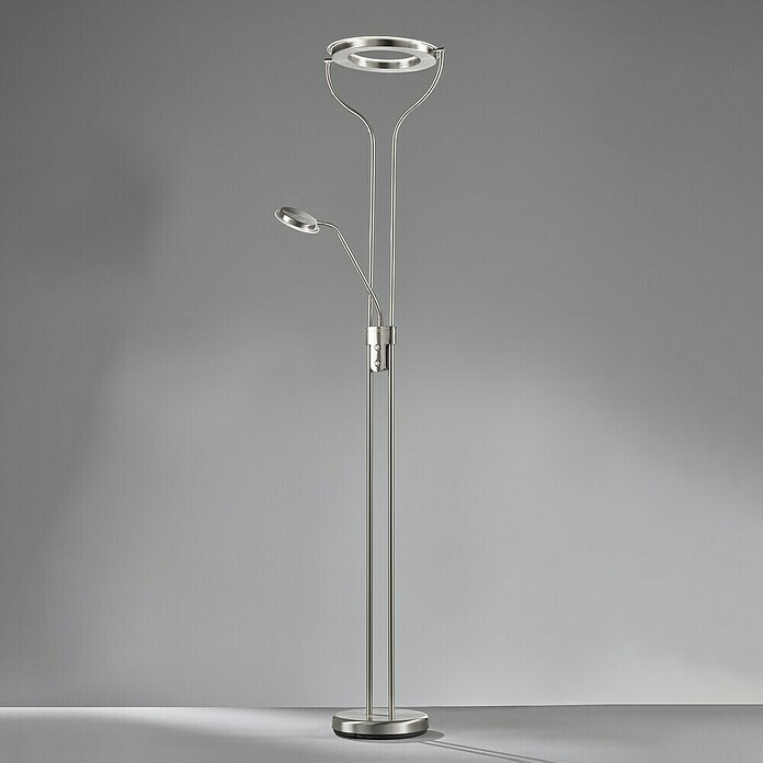 Fischer & Honsel LED-Stehleuchte Davos (36,5 W, Höhe: 180 cm, Nickel, Mehrfarbig) | BAUHAUS