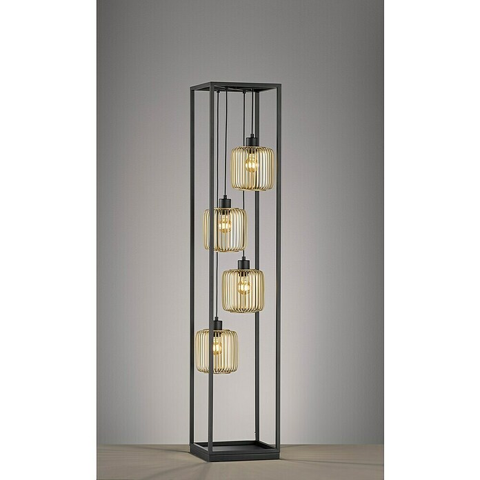 Fischer & Honsel Stehleuchte Caydo (160 W, Höhe: 150 cm, Gold/Sandschwarz, E27) | BAUHAUS