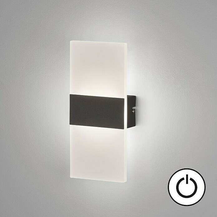 Fischer & Honsel LED-Wandleuchte Foder (7 W, L x B x H: 5 x 12 x 27 cm, Sandschwarz, Warmweiß) | BAUHAUS