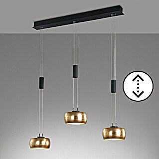 Fischer & Honsel LED-Pendelleuchte Colette (3 Stk., 27 W, Gold, Sandschwarz, Warmweiß)