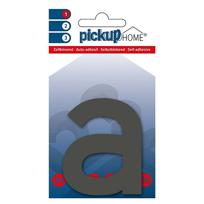 Pickup 3D Home Hausnummer (Höhe: 10 cm, Motiv: a, Grau, Kunststoff, Selbstklebend)
