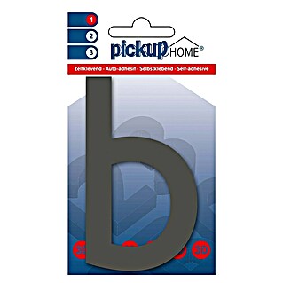 Pickup 3D Home Número (Motivo: b, Altura: 10 cm, Gris, Plástico, Autoadhesivo)