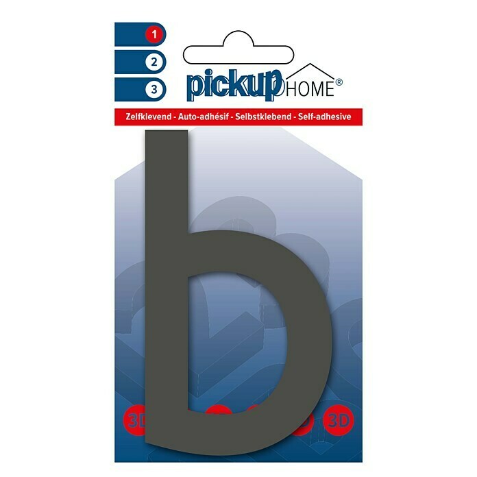 Pickup 3D Home Hausnummer Rio (Höhe: 10 cm, Motiv: b, Grau, Kunststoff, Selbstklebend)