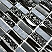 Mosaikfliese Stäbchen Crystal Mix XCM XS99 (31,3 x 31,8 cm, Grau/Schwarz, Glänzend)