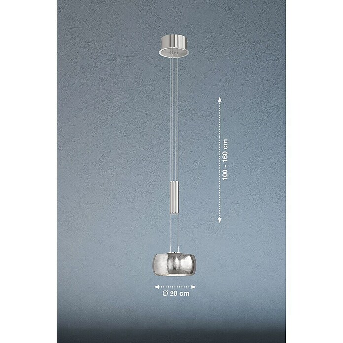 Fischer & Honsel LED-Pendelleuchte Colette (1 Stk., 9 W, Nickel, Nickel, Warmweiß) | BAUHAUS