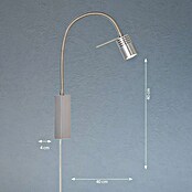 Fischer & Honsel LED-Wandleuchte River (4,5 W, L x B x H: 40 x 4 x 40 cm, Nickel, Warmweiß) | BAUHAUS