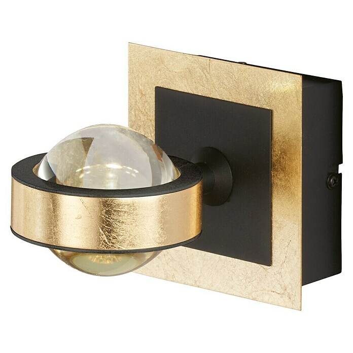 Fischer & Honsel LED-Wandleuchte Cluedo (7,5 W, L x B x H: 12 x 12 x 16,5 cm, Blattgoldfarben, Mehrfarbig) | BAUHAUS