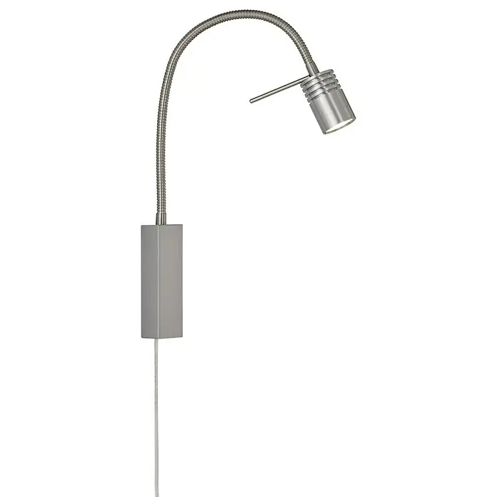 Fischer & Honsel LED-Wandleuchte River - 4,5 W, L x B x H: 40 x 4 x 40 cm, Nickel, Warmweiß - Die silberne Wandleuchte mit flexiblem Arm und hellem LED-Licht ist ideal als Leseleuchte am Bett oder als Akzentbeleuchtung im Raum.