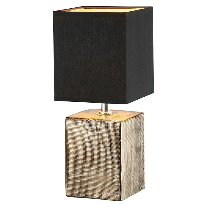 Fischer & Honsel Tischleuchte Ouro (25 W, L x B x H: 14 x 14 x 35 cm, Bronze antik, Schwarz, E14) | BAUHAUS