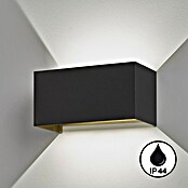 Fischer & Honsel LED-Wandleuchte Wallo (12 W, L x B x H: 10 x 20 x 10 cm, Sandschwarz/Gold, Warmweiß) | BAUHAUS