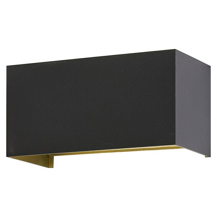 Fischer & Honsel LED-Wandleuchte Wallo (12 W, L x B x H: 10 x 20 x 10 cm, Sandschwarz/Gold, Warmweiß) | BAUHAUS