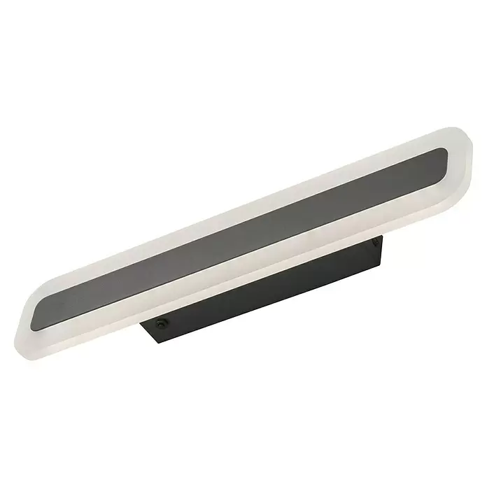 Fischer & Honsel LED-Wandleuchte Streep - 13 W, L x B x H: 40 x 8 x 6 cm, Sandschwarz, Mehrfarbig - Moderne schwarze und dunkelgraue LED-Wandleuchte mit mattweißer Abdeckung.