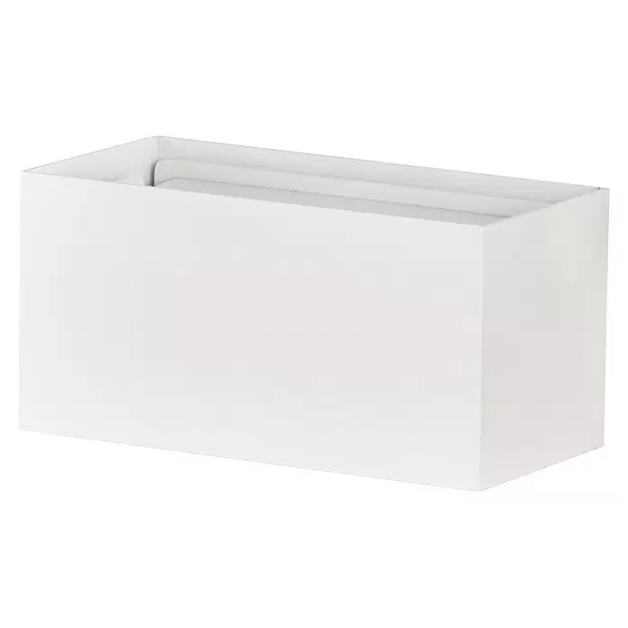 Fischer & Honsel LED-Wandleuchte Wallo - 12 W, L x B x H: 10 x 20 x 10 cm, Sandweiß, Warmweiß - Weißer rechteckiger Pflanzkübel mit modernem Design.