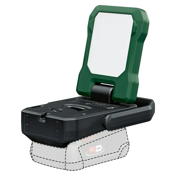 Bosch Power for All 18V Akku-Lampe Easy SpotLight 18V-400 - 18 V, Ohne Akku, 3 Helligkeitsstufen - Akkubetriebene Bosch Arbeitsleuchte mit LED-Technologie für helles Licht und flexible Ausleuchtung von Arbeitsbereichen.