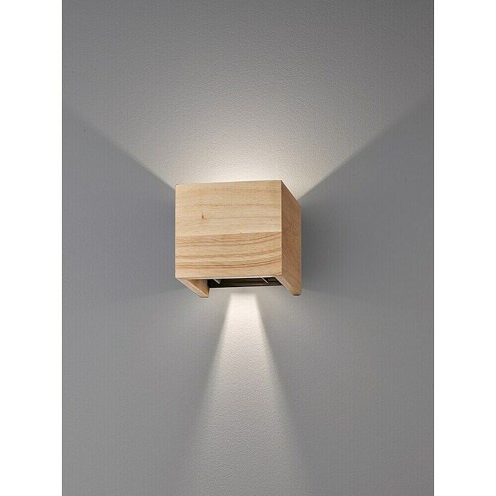 Fischer & Honsel LED-Wandleuchte Paloma (6 W, L x B x H: 11,5 x 12 x 10 cm, Eiche, Warmweiß) | BAUHAUS