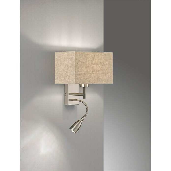 Fischer & Honsel Wandleuchte Dream (44 W, L x B x H: 20 x 25 x 38 cm, Nickel, Sand, E27, 1 Stk., Eckig) | BAUHAUS