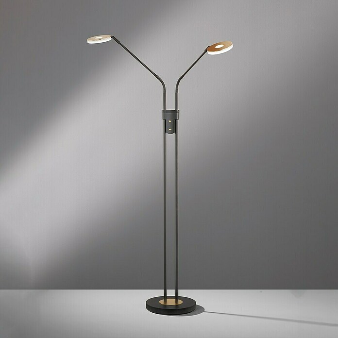 Fischer & Honsel Dent LED-Stehleuchte (15 W, Höhe: 150 cm, Gold/Sandschwarz, Mehrfarbig, 2 Stk.) | BAUHAUS