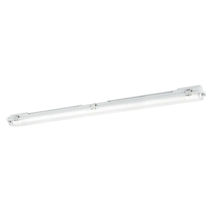 Eglo Plafón para pared y techo Eco Tube-E - L x An x Al: 128,5 x 6,2 x 6 cm, IP65 - Una luminaria LED a prueba de humedad con carcasa blanca, ideal para ambientes húmedos. Construcción robusta.