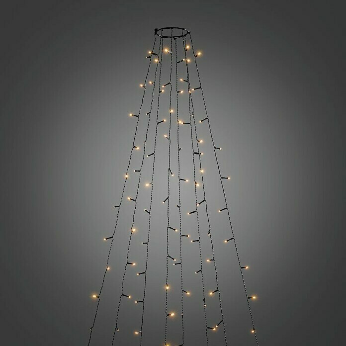 Konstsmide LED-Lichterkette Baummantel mit Ring (Außen, 240-flammig, Länge: 12,4 m, Schwarz)