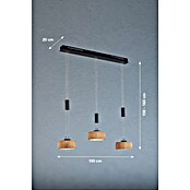 Fischer & Honsel LED-Pendelleuchte Colette (3 Stk., 27 W, Holz, Sandschwarz, Warmweiß) | BAUHAUS