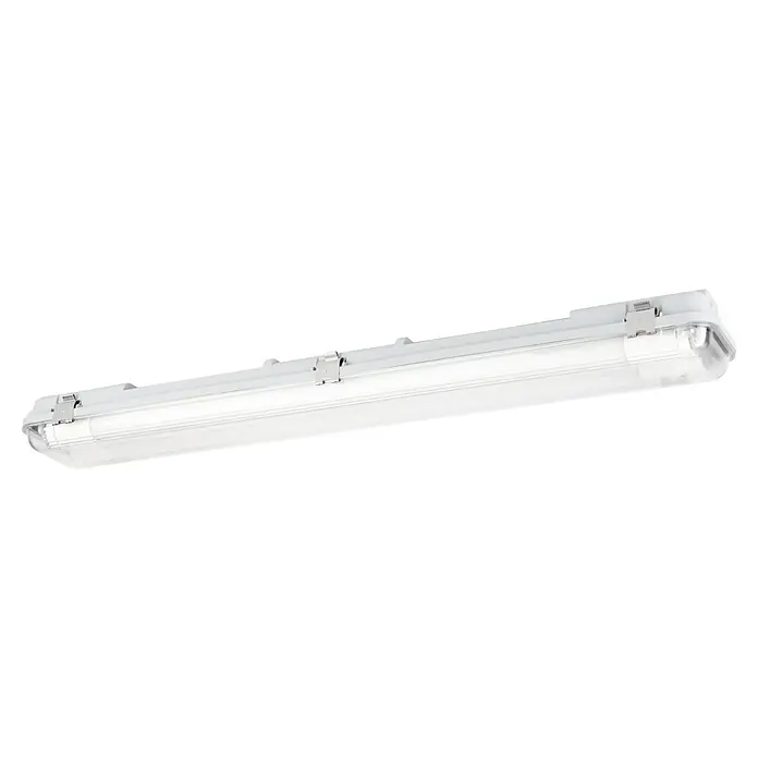 Eglo Plafón para pared y techo Eco Tube-E 2 - L x An x Al: 67,5 x 5,6 x 5,3 cm - Una luminaria LED estanca blanca, ideal para usar en entornos con alta humedad y exposición al polvo.