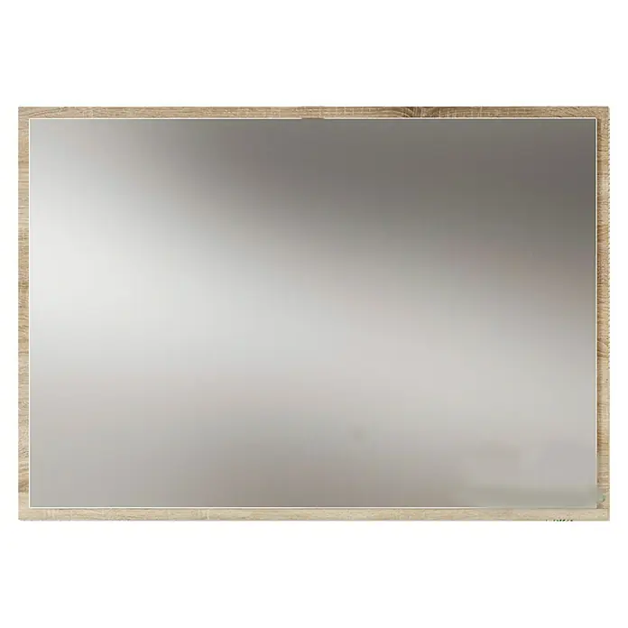 Espejo con marco Deco - 120 x 70 cm, Roble bardolino - Un espejo cuadrado con un marco de madera clara, una adición sencilla y elegante a cualquier habitación.