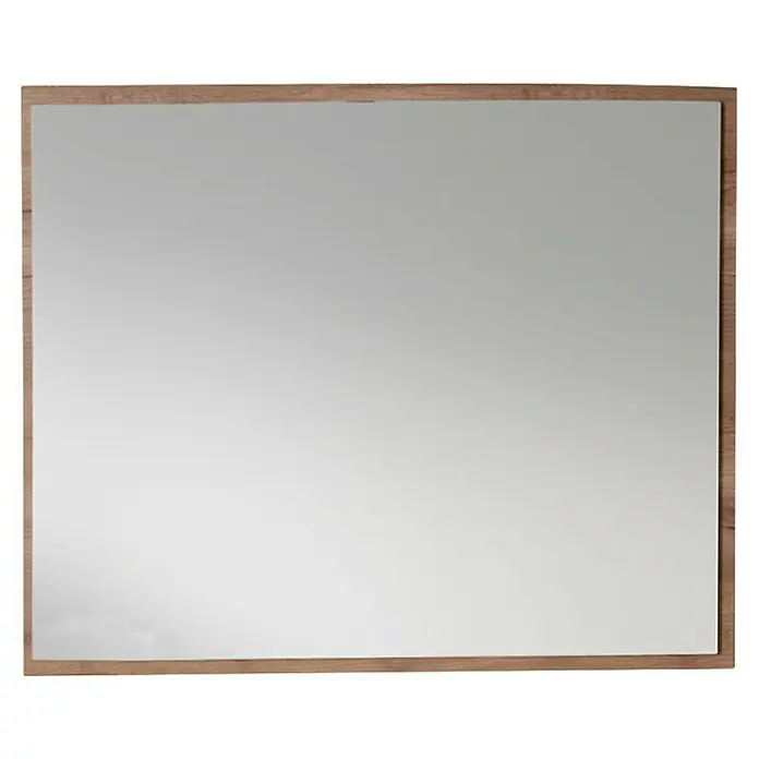 Espejo con marco Deco - 120 x 70 cm, Tabaco - Espejo cuadrado con marco de aspecto de madera, que añade un toque cálido y natural. Ideal para cualquier baño que busque un toque rústico.