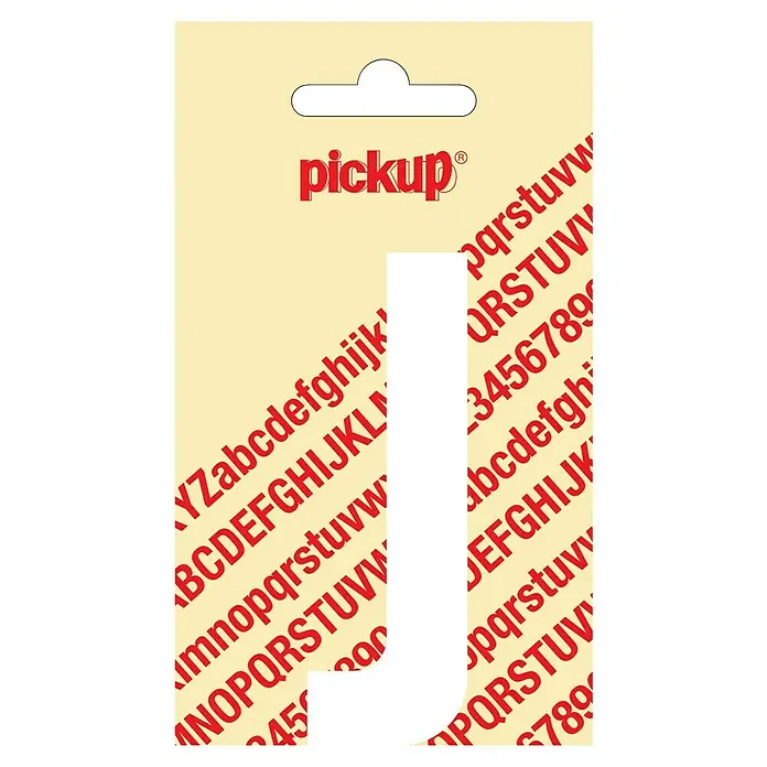 Pickup Aufkleber - Motiv: J, Weiß, Höhe: 90 mm - Auf dem Bild ist ein Pickup-Aufkleberbogen mit dem Buchstaben J zu sehen, der für eine Vielzahl von Beschriftungsanwendungen verwendet werden kann.
