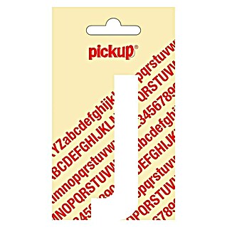 Pickup Sticker (Motief: J, Wit, Hoogte: 90 mm)