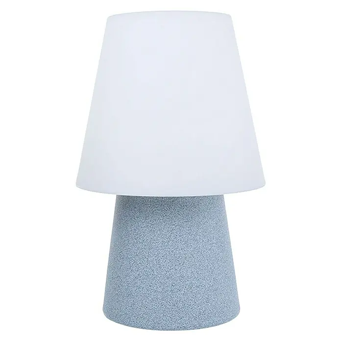 8 Seasons Design No. 1 Dekoleuchte - 9 W, Stone, L x B x H: 39 x 39 x 60 cm - Diese Tischlampe mit blauem Sockel und weißem Schirm ist ein echter Hingucker. Sie sorgt für angenehmes Licht.