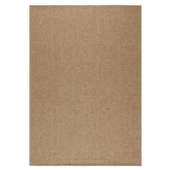 Outdoor-Teppich Dhaka V - Beige, 150 x 80 cm, 100 % Polypropylen - Rechteckiger hellbrauner Teppich mit dezenter Webstruktur.