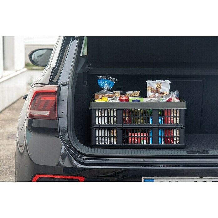 Zložljivi zaboj  (Do x Š x V: 48,8 x 35,8 x 23,8 cm, Črne barve/sive barve) | 1401 - Boxen Körbe Wannen Kunststoff | AAJA - Boxen_Körbe_Wannen | AAJ - Aufbewahrung | AA - Eisenwaren | A - Eisenwaren | BAUHAUS