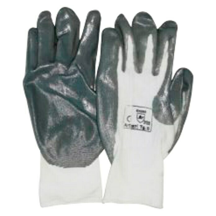 Industrial Starter Guantes de seguridad Nitrilo (Talla de ropa: 10, Blanco/gris)