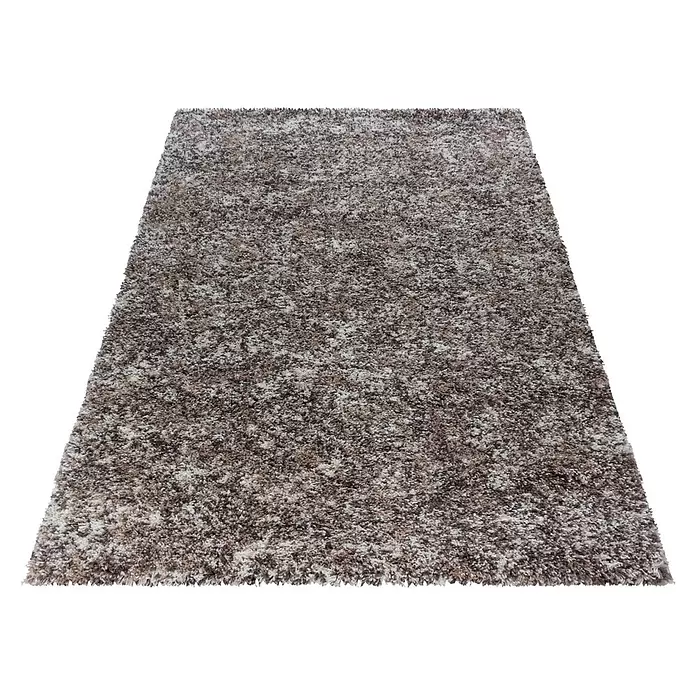 Hochflorteppich Enjoy 4500 - Beige, 340 x 240 cm, 100 % Polypropylen - Strukturierter braun-beiger Hochflorteppich, ein weicher und warmer Bodenbelag.
